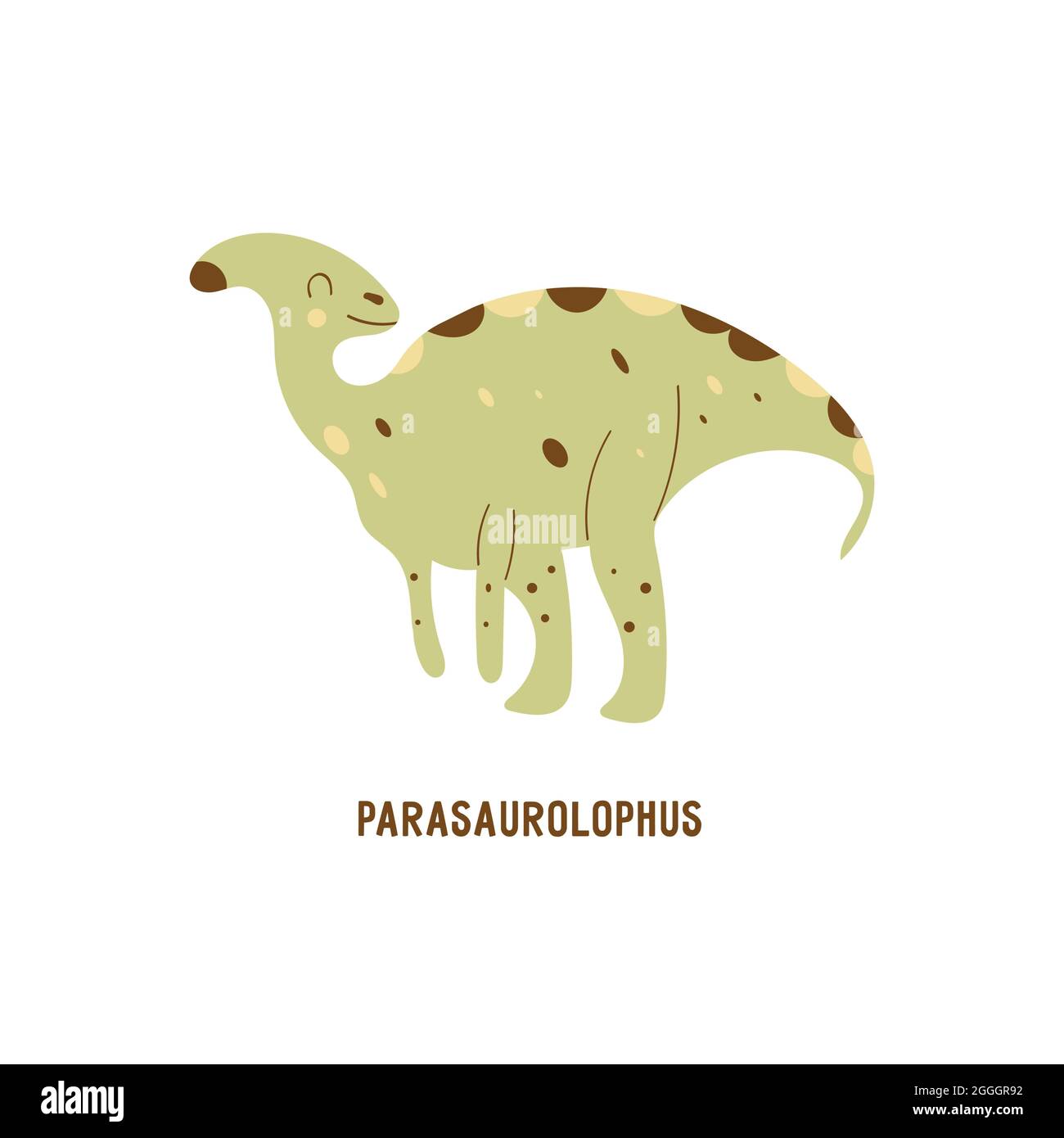 Dinosaurier parasaurolophus. Hadrosaurus. Großes erloschenes altes pflanzenfressendes Reptil mit
