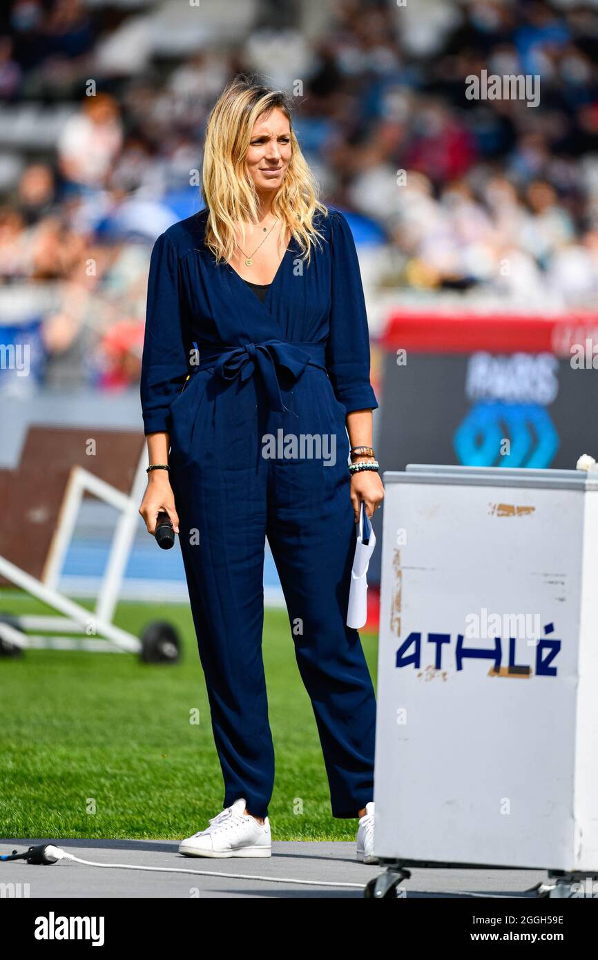 Die französische TV-Journalistin Clementine Sarlat während der IAAF Wanda Diamond League, Meeting de Paris Leichtathletik-Veranstaltung am 28. August 2021 im Charlety-Stadion in Paris, Frankreich - Foto Victor Joly / DPPI Stockfoto