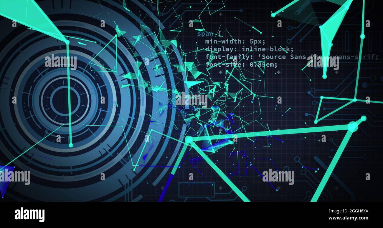 Abbildung von Scopes und Netzwerk von Verbindungen über Prozessorelementen Stockfoto