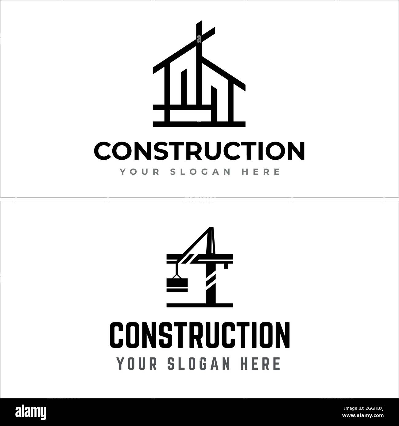 Logo-Design für Baugebäude Stock Vektor