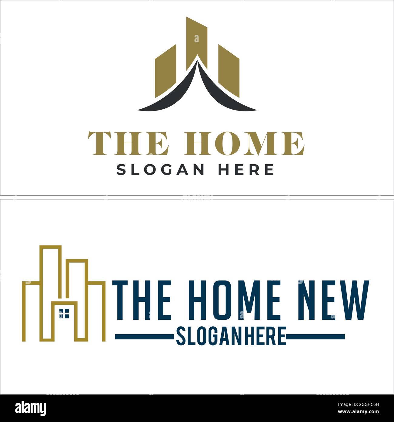 Immobilien mit Wohngebäude Form Symbol-Logo-Design Stock Vektor