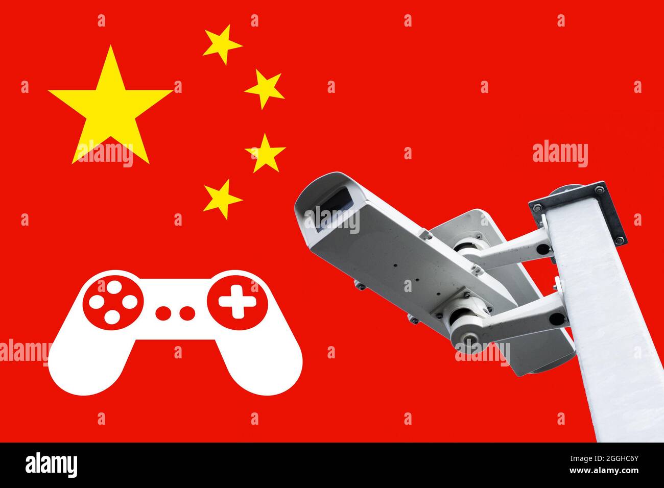 Videospiele Verbot während der Woche für Kinder Konzept. China, Internet, Zensur, staatliche Kontrolle, Gaming... Stockfoto
