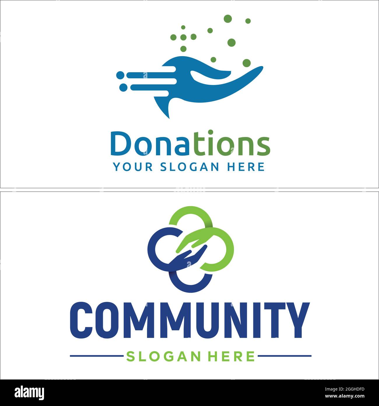 Gemeinnützige Spenden Community Care Logo Design Stock Vektor