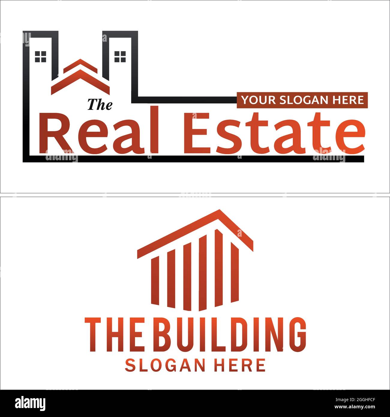 Immobilien-Haus Gebäude Logo-Design Stock Vektor