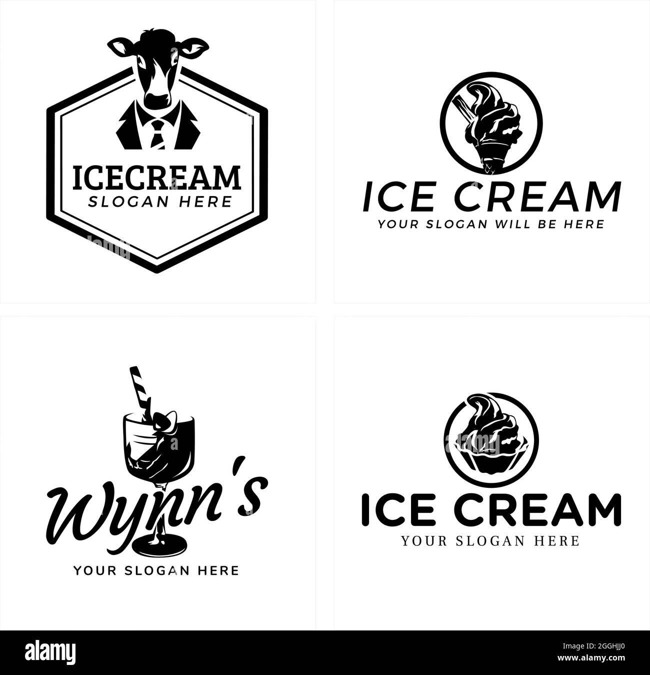 Eiskonus Vektor flach Icon-Logo-Design Stock Vektor