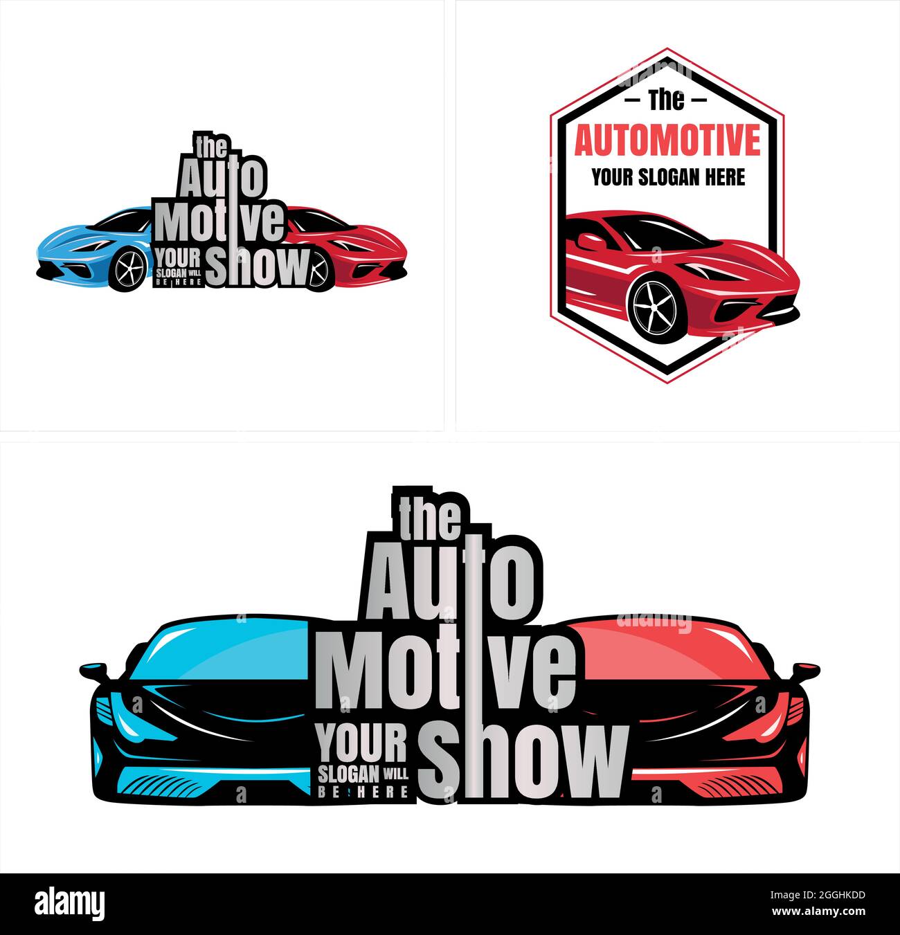 Automobil-Event zeigen Auto modernes Logo-Design Stock Vektor
