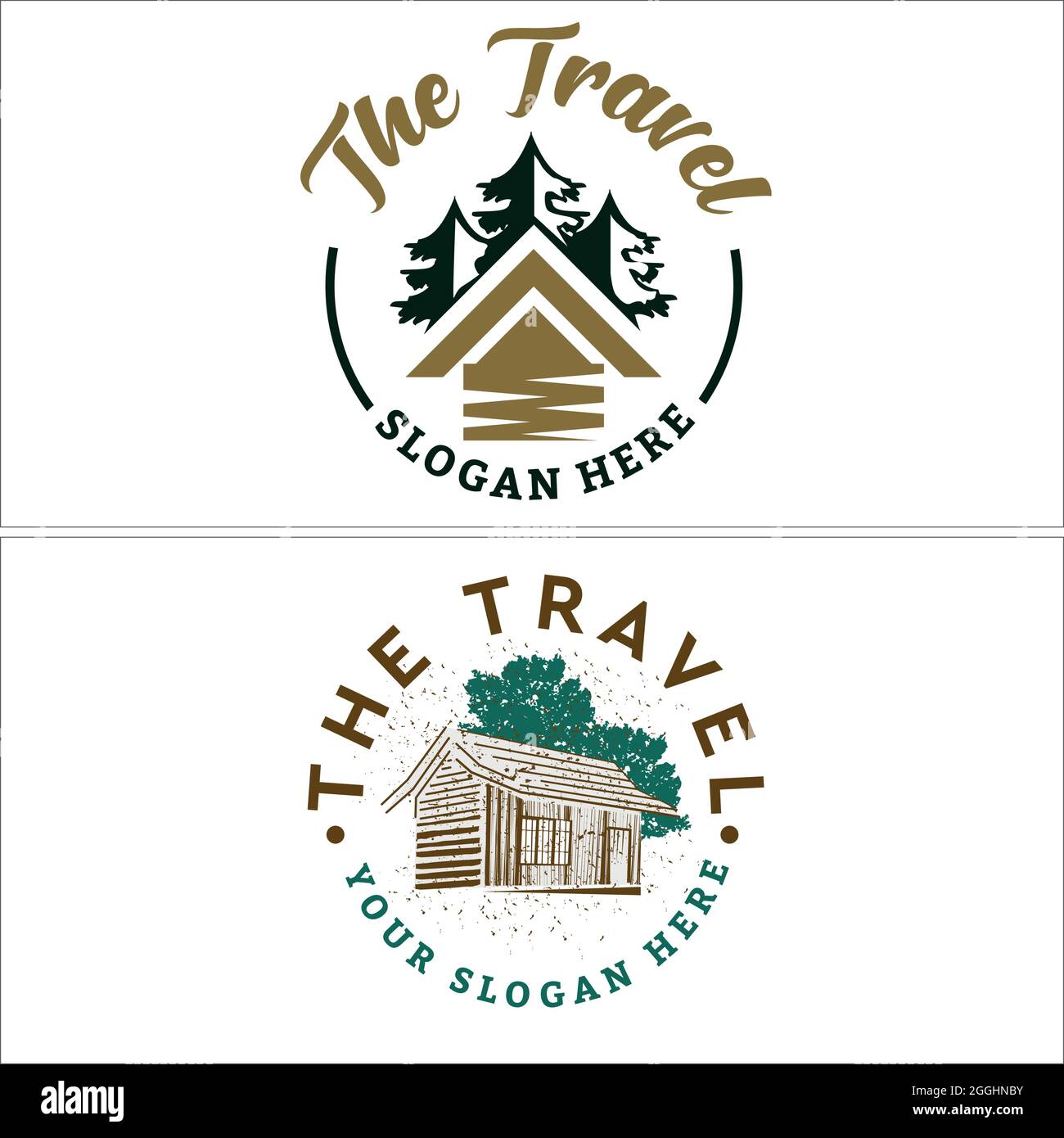 Kabine Villa Vermietung Emblem Logo Design Stock Vektor