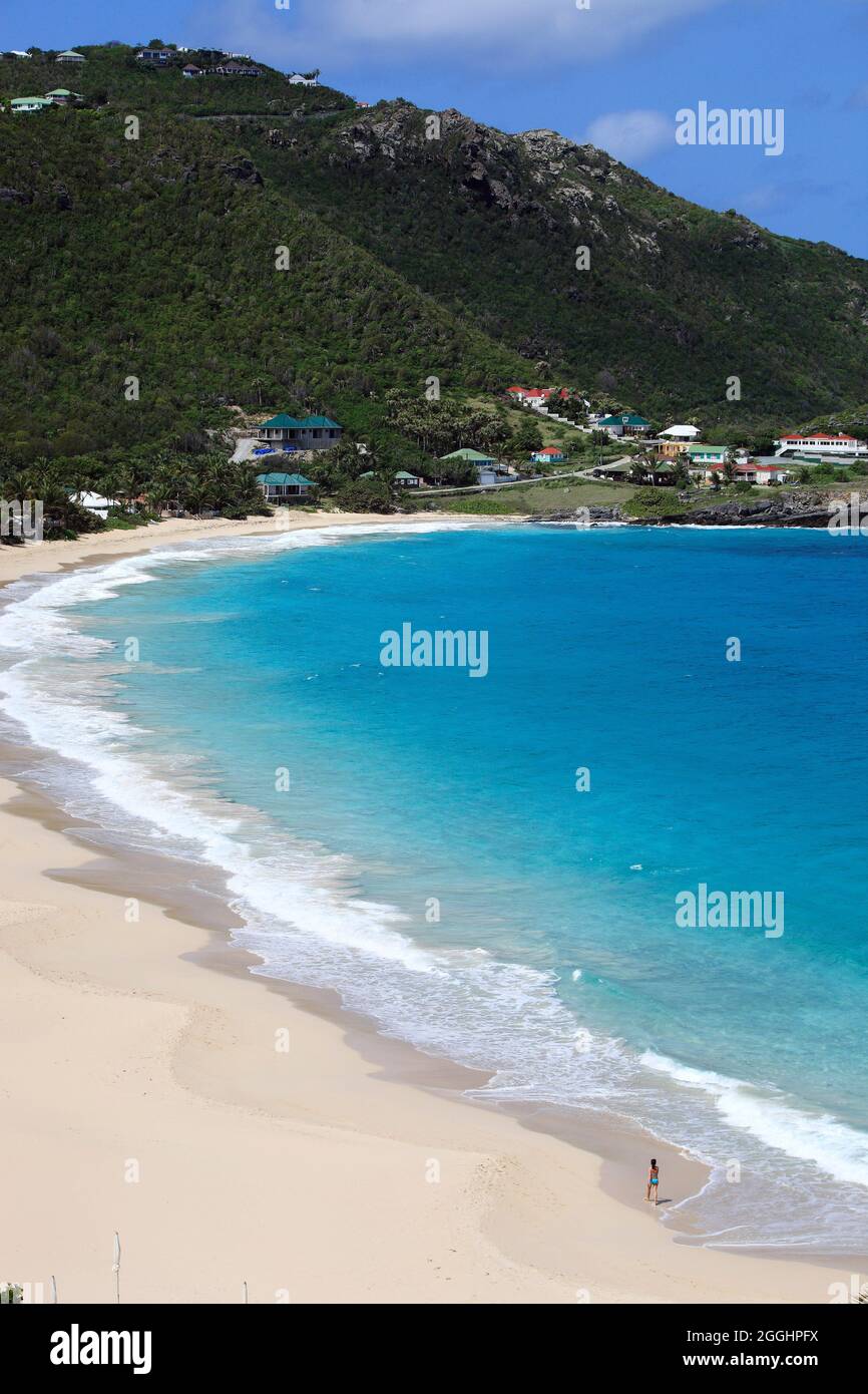 FRANZÖSISCH-WESTINDIEN. INSEL SAINT BARTHELEMY, STRAND ANSE DES FLAMANDS, FLAMINGOS BAY Stockfoto
