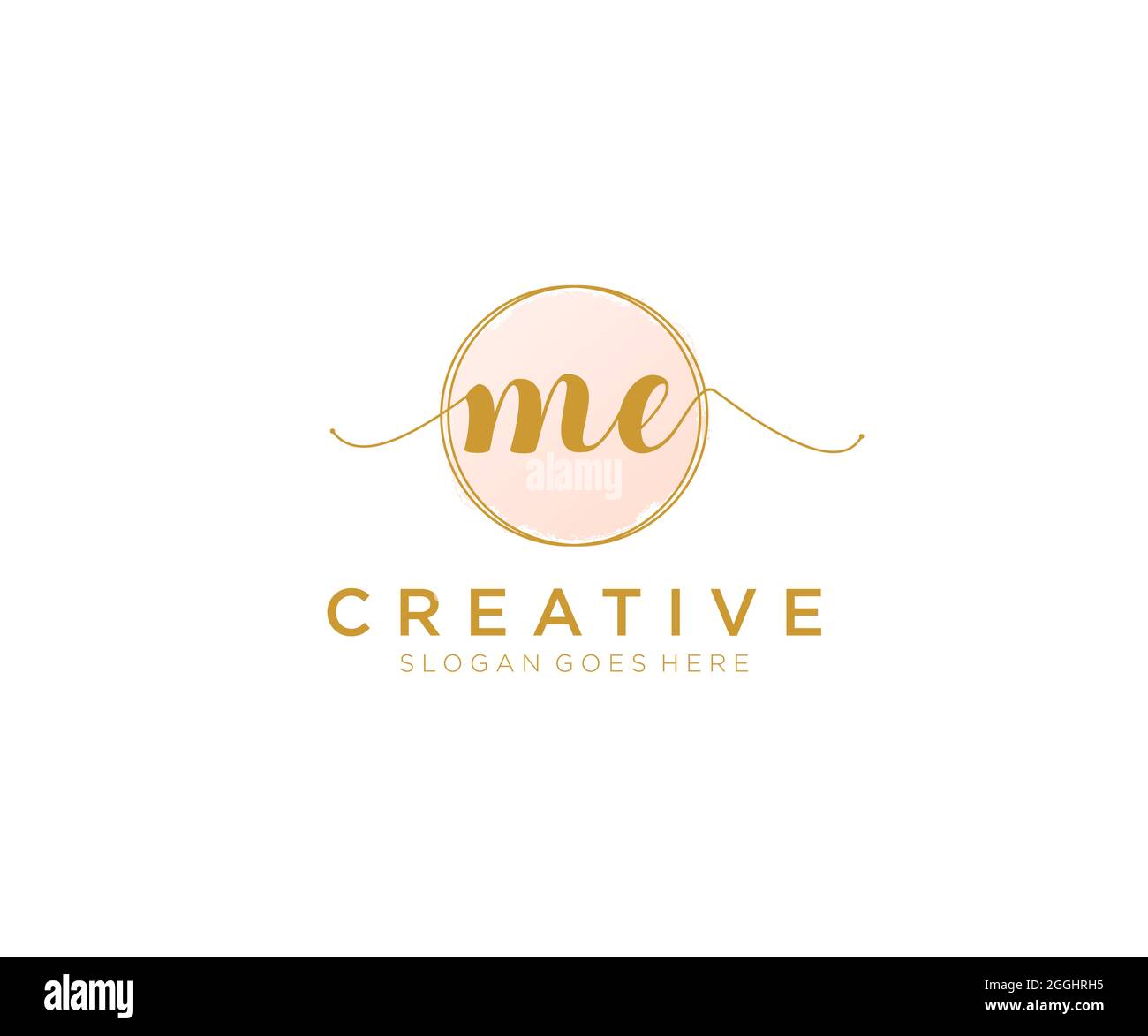 ME feminine Logo Schönheit Monogramm und elegantes Logo-Design, Handschrift Logo der ursprünglichen Signatur, Hochzeit, Mode, Blumen und botanischen mit kreativen Stock Vektor