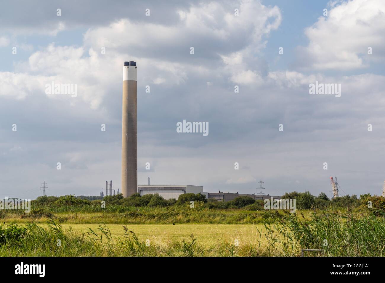 Fawley Kraftwerk ehemaliger Industriestandort im Jahr 2021, Hampshire, England, Großbritannien Stockfoto