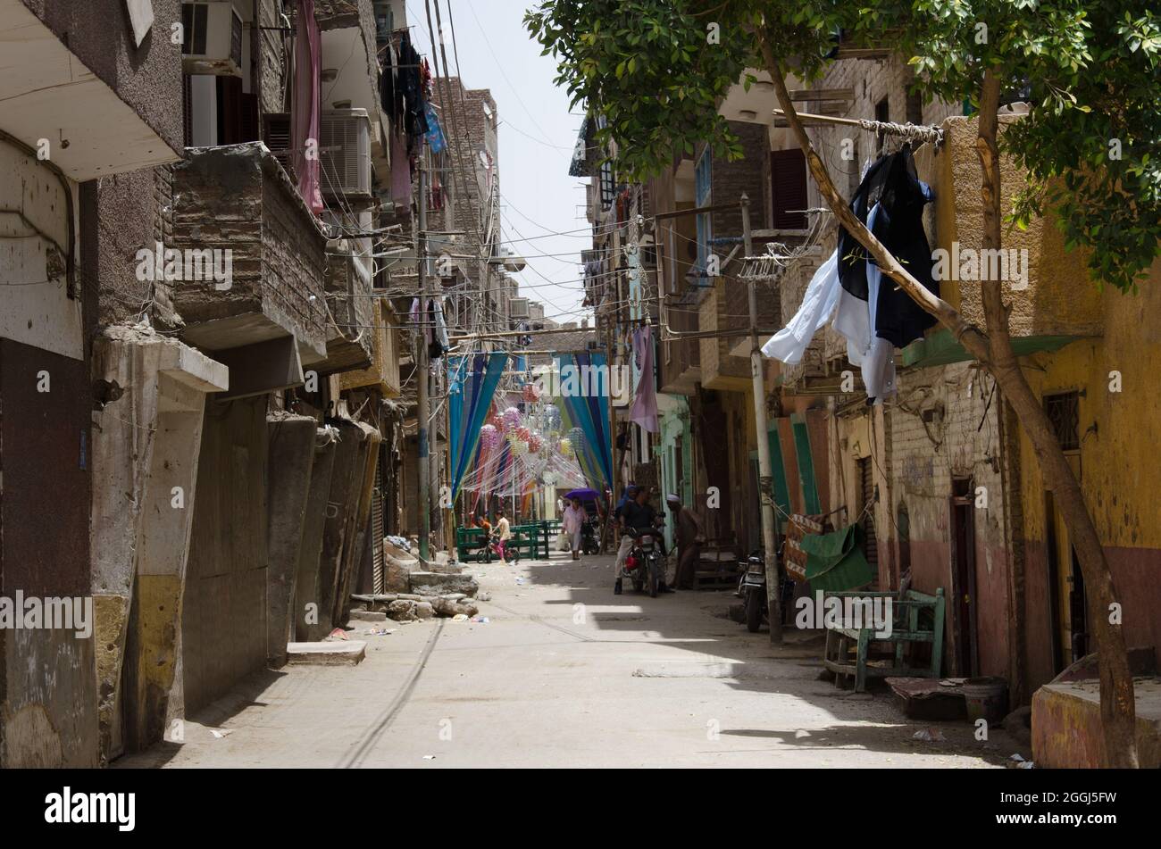 Assuan, ägyptische Seitenstraße Stockfoto