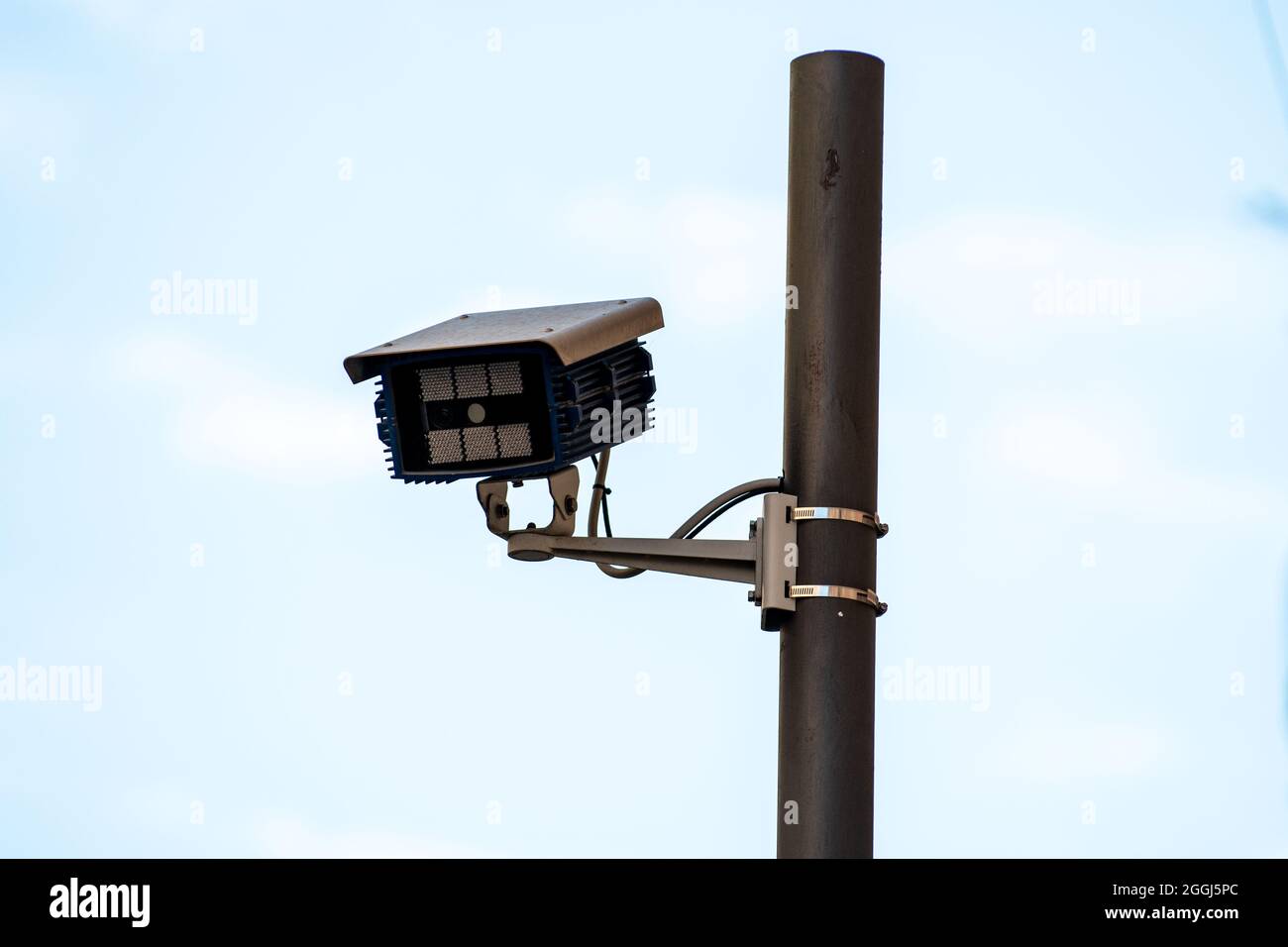 Überwachungskameras in der Stadt für die Verkehrskontrolle Stockfoto