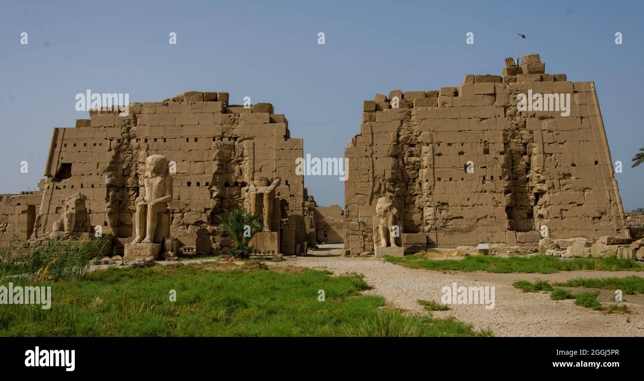 Achter Pylon, Tempelkomplex von Karnak, Luxor, Ägypten Stockfoto