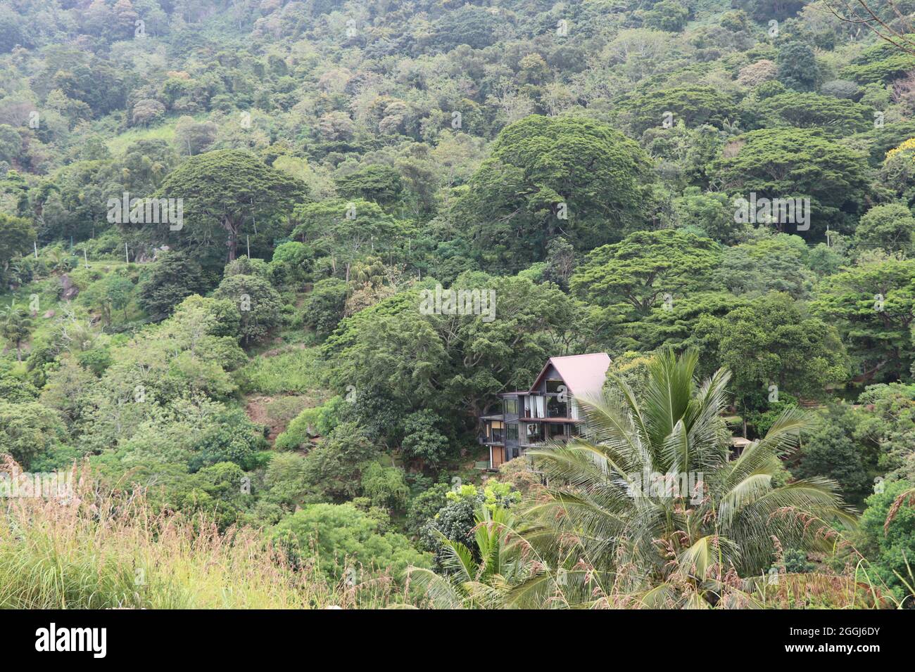 Bungalow in einer wunderschönen Landschaft Stockfoto