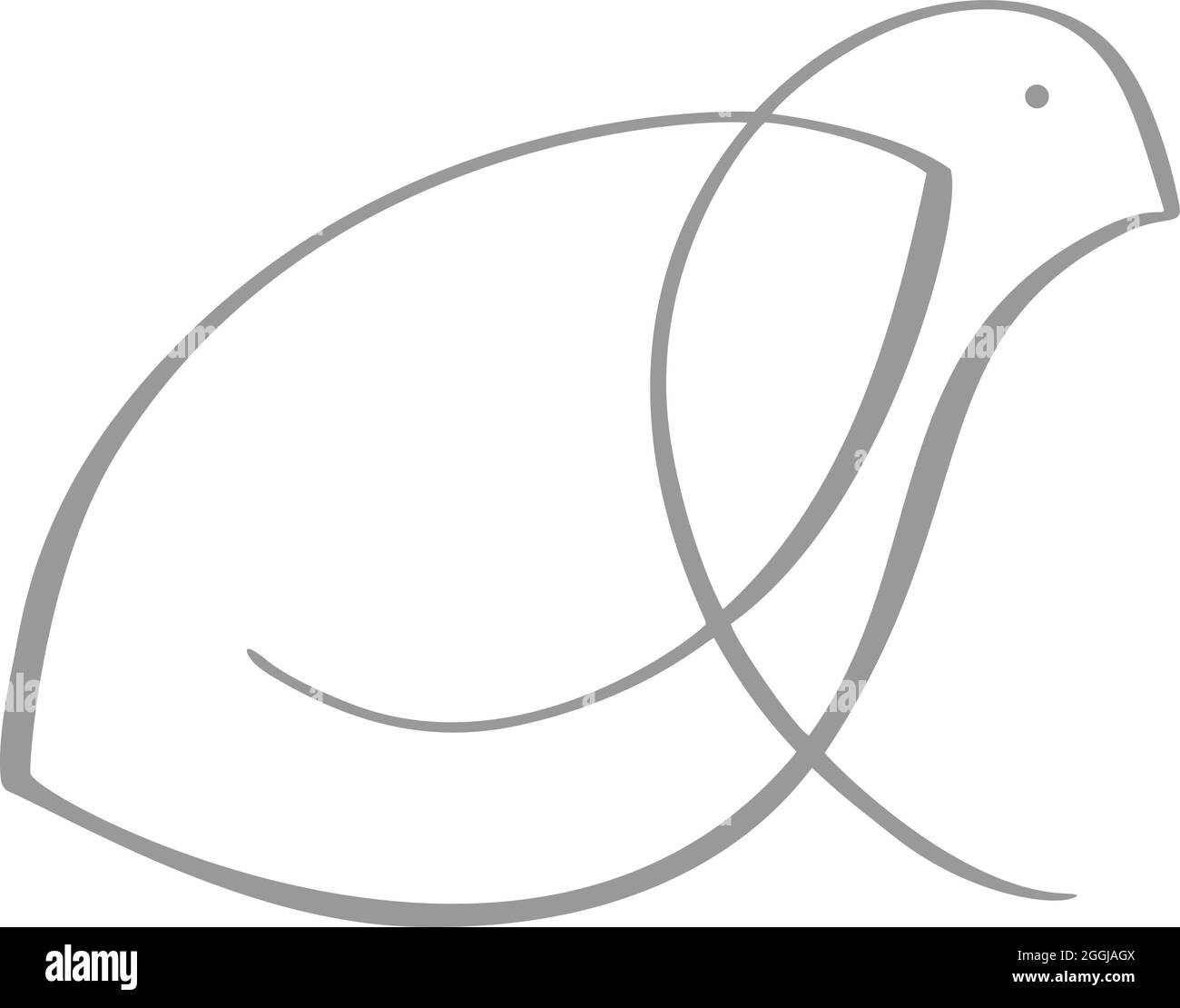 Kontinuierliche eine Linie Zeichnung Taube Vogel. Logo der fliegenden Taube. Schwarz-Weiß-Vektorgrafik. Konzept für Icon, Karte, Banner, Poster, Flyer Stock Vektor