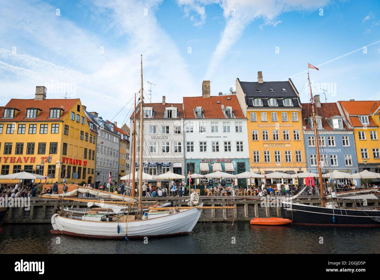 Nyhavn im Zentrum von Kopenhagen, Dänemark Stockfoto