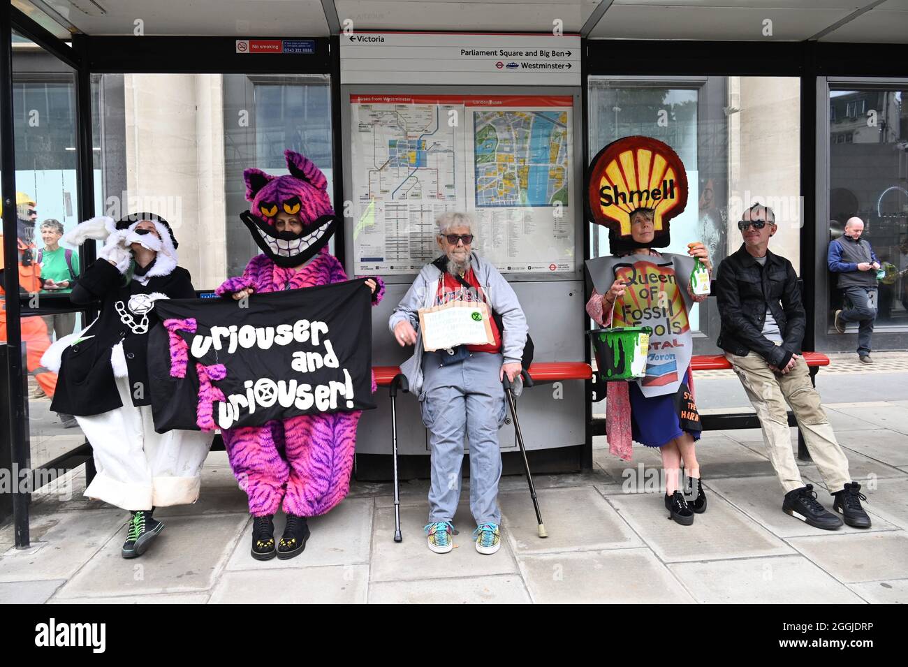 London, Großbritannien. September 2021. Extinction Rebellion Londoner Proteste: Tag Zehn. Greenwash Action Day, Westminster. Kredit: michael melia/Alamy Live Nachrichten Stockfoto