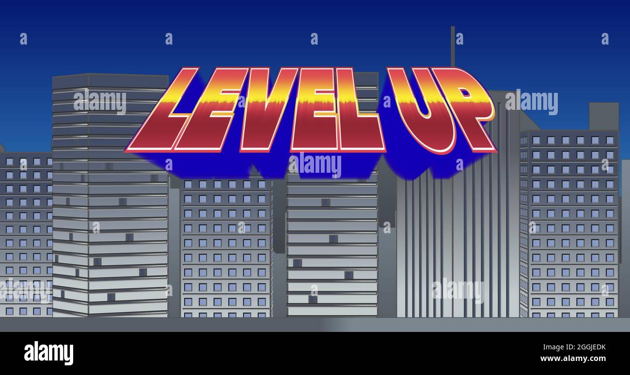 Level-up-Zeichen Stockfoto