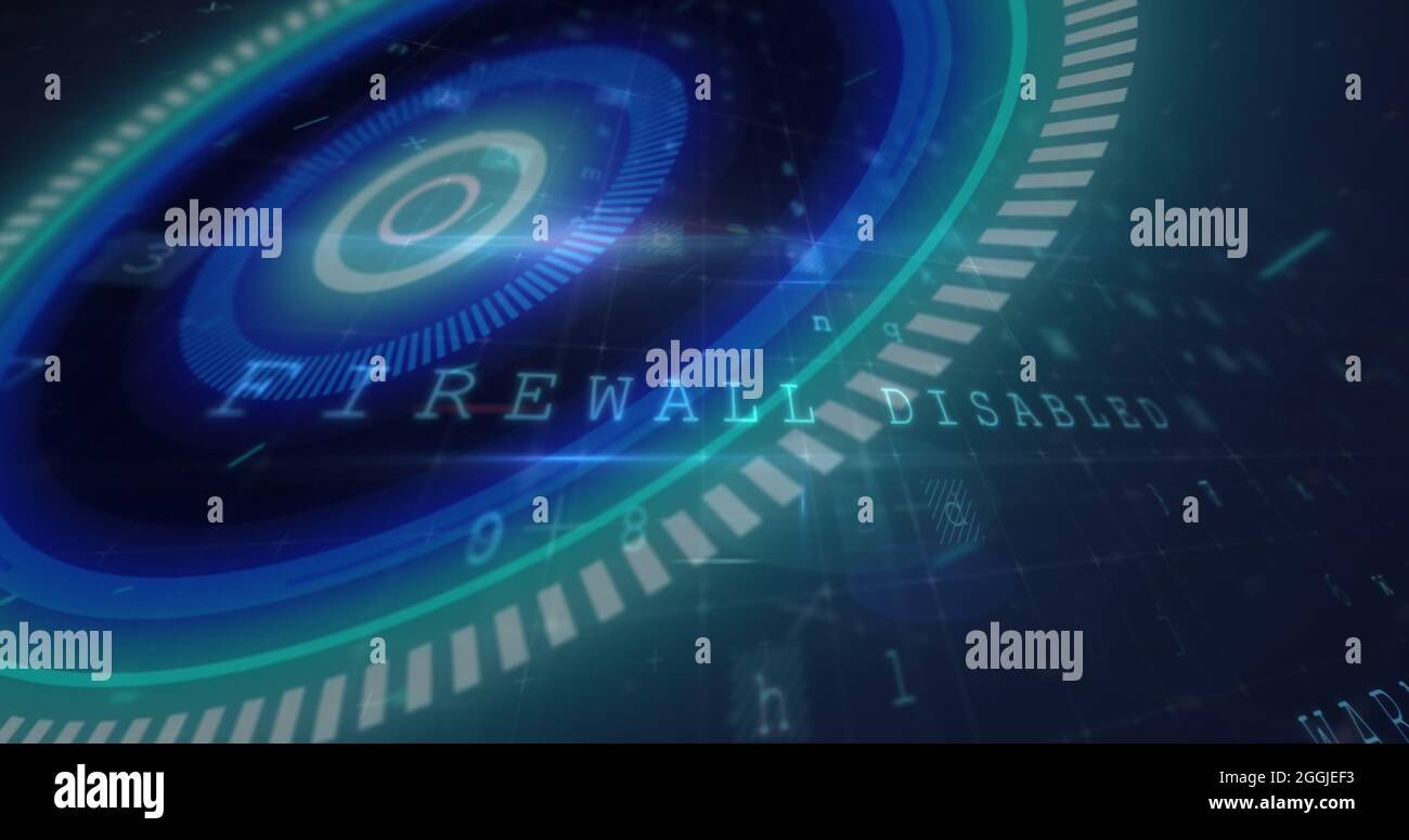 Abbildung des Scopes und des Warntextes für Cyberangriffe auf dem Gitter im Hintergrund Stockfoto