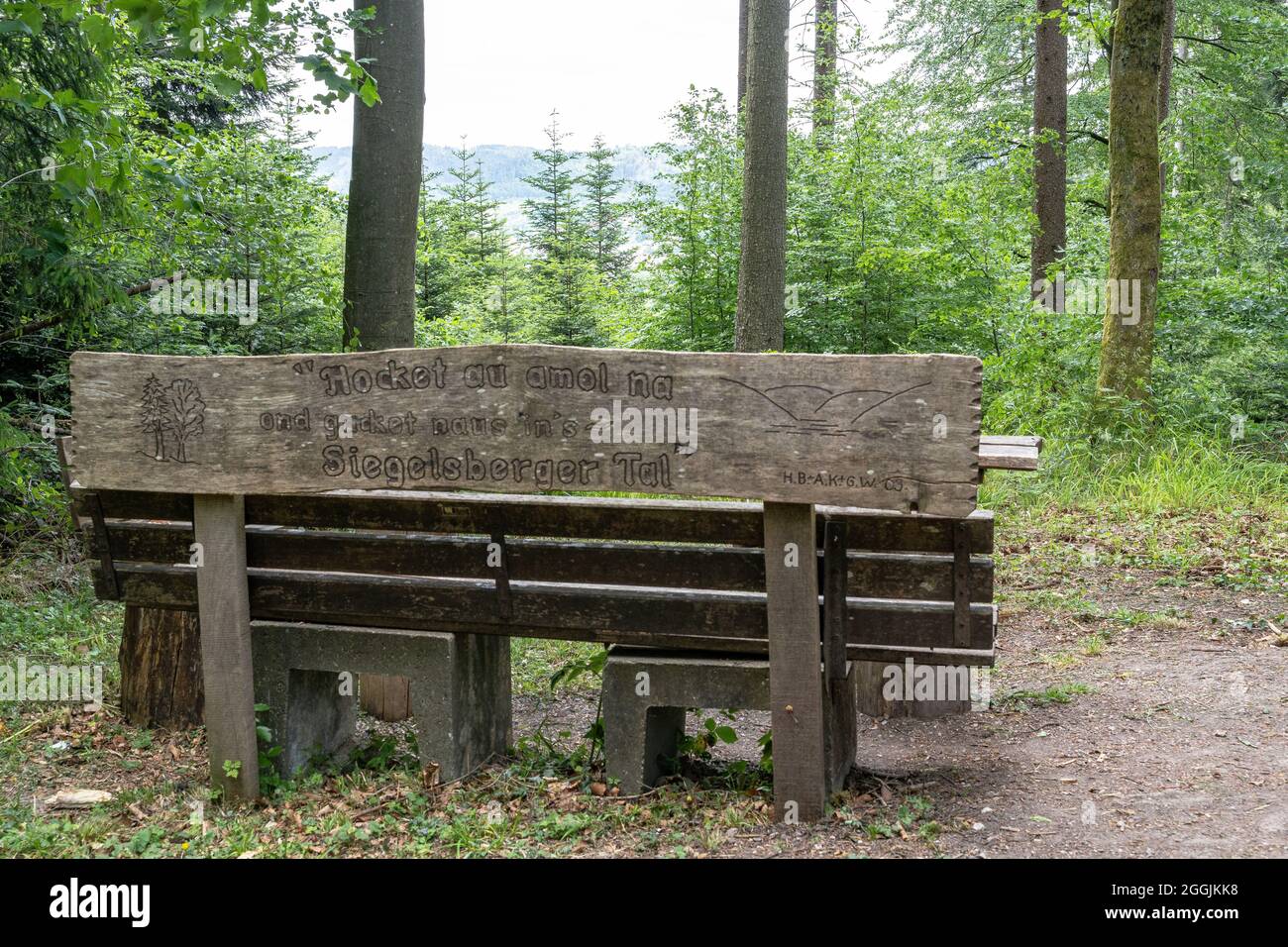 Europa, Deutschland, Baden-Württemberg, Schwäbischer Wald, Murrhardt, Panoramischer Rastplatz in klarer Lage im Schwäbischen Wald Stockfoto