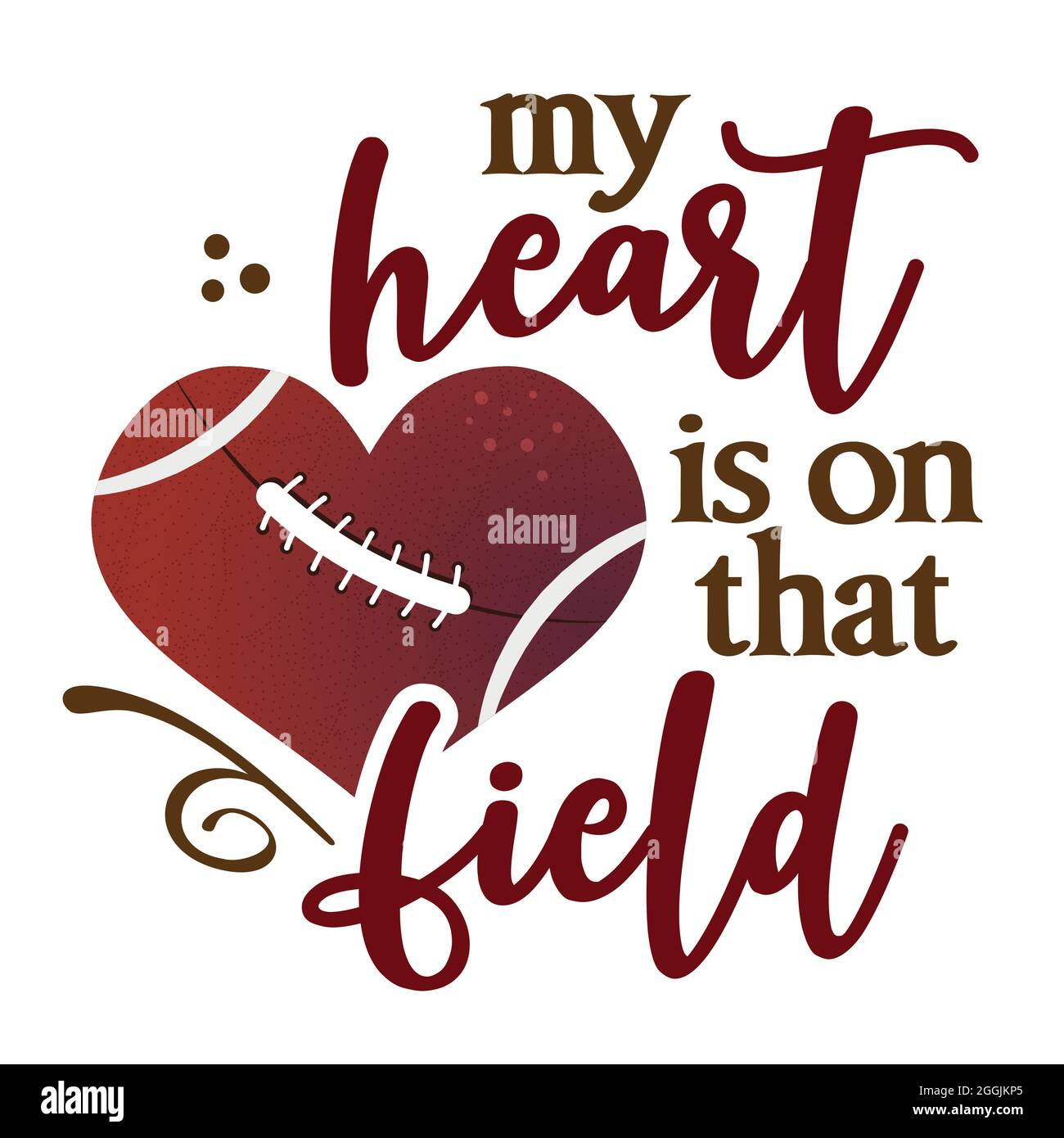 Mein Herz liegt auf diesem Feld - ein schönes Zitat für die Fußballsaison mit Schriftzügen. Rugby Wisdom T-Shirt für den Spaß. Motivationsposter. Moderne Vektor Spaß Sprüche. Stock Vektor