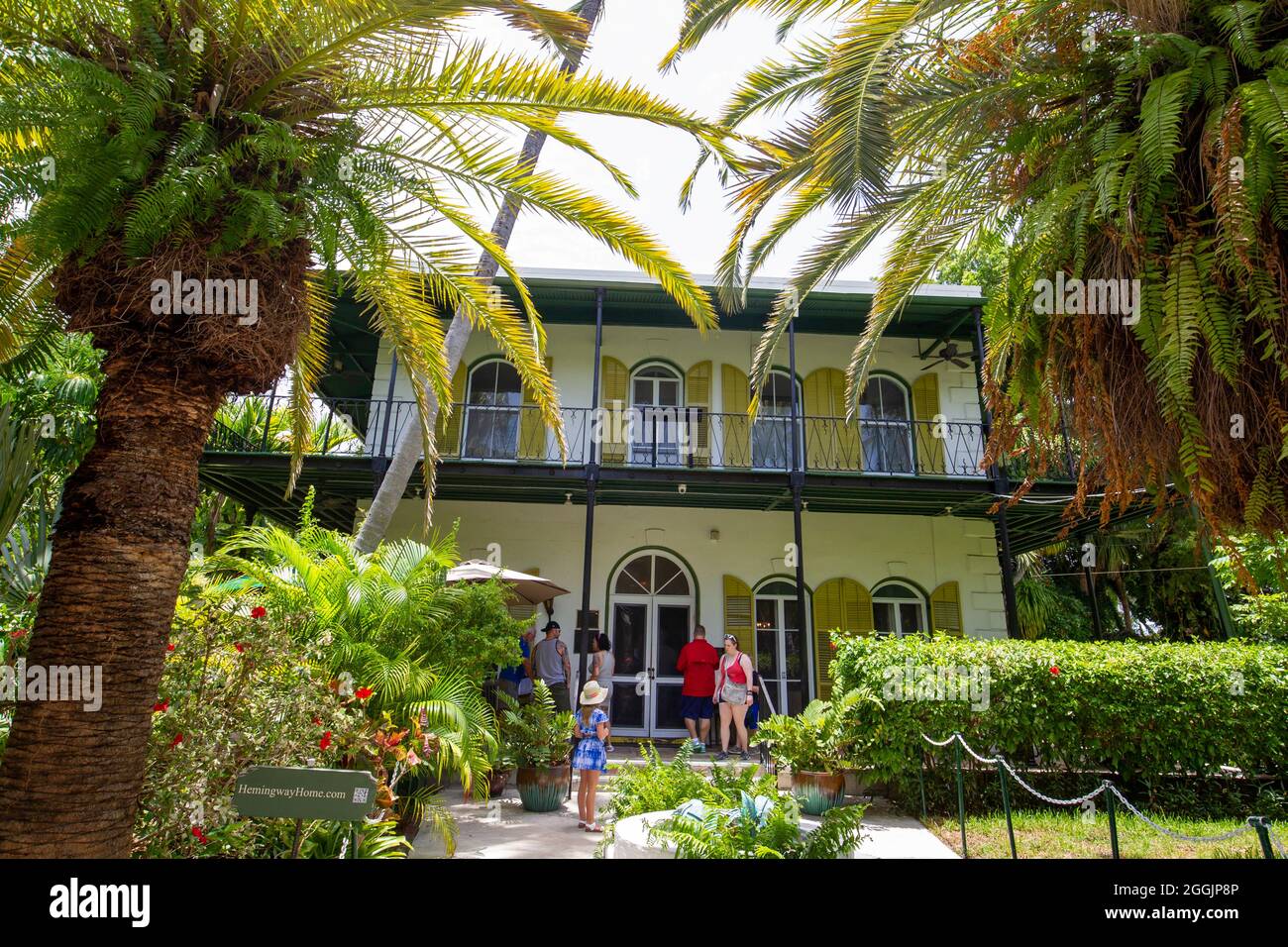 Hemingway Zuhause in Key West Florida. Ernest Hemingway, der 1954 den Nobelpreis für Literatur gewann, lebte hier, als er in Key West lebte. Ernest Hemingway Stockfoto