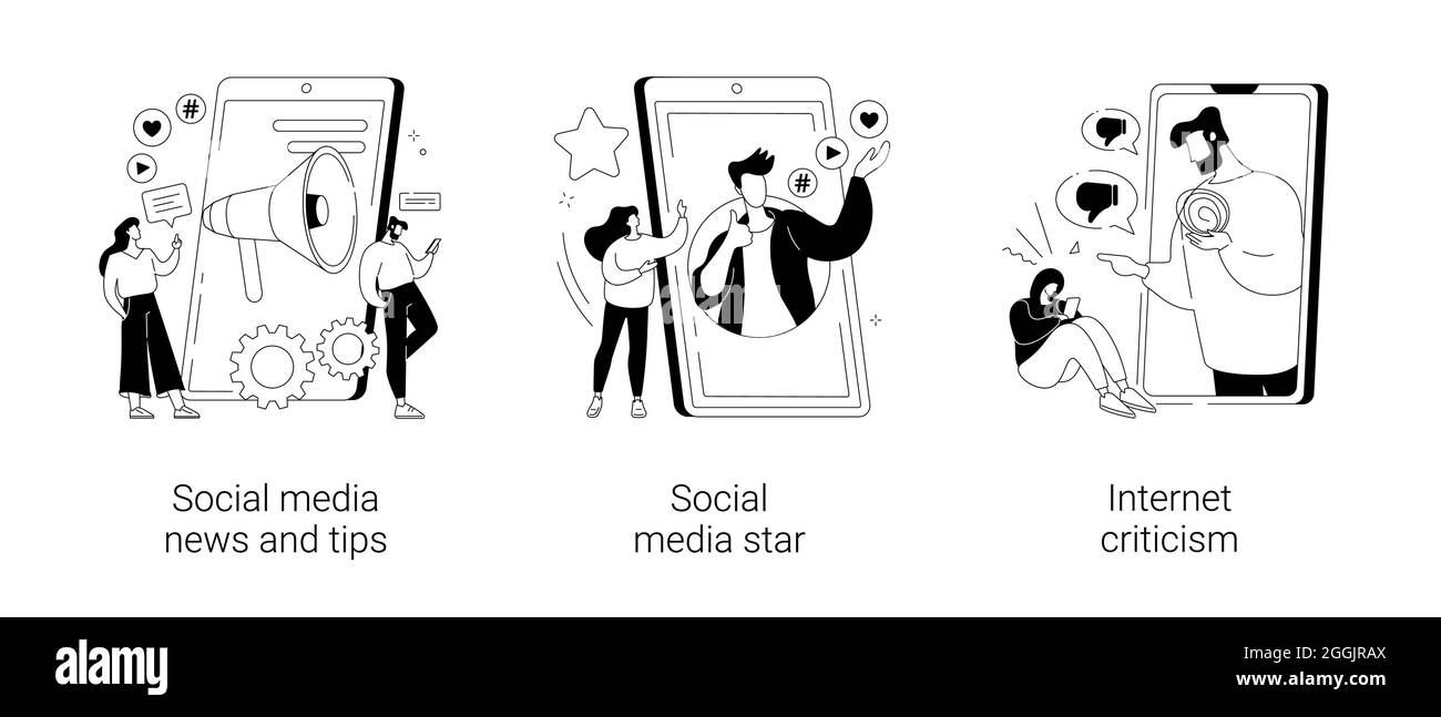 Digitale Inhalte abstrakte Konzept Vektor Illustrationen. Stock Vektor