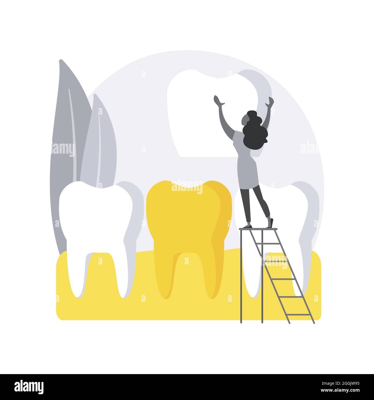 Zahnfurniere abstraktes Konzept Vektor Illustration. Stock Vektor