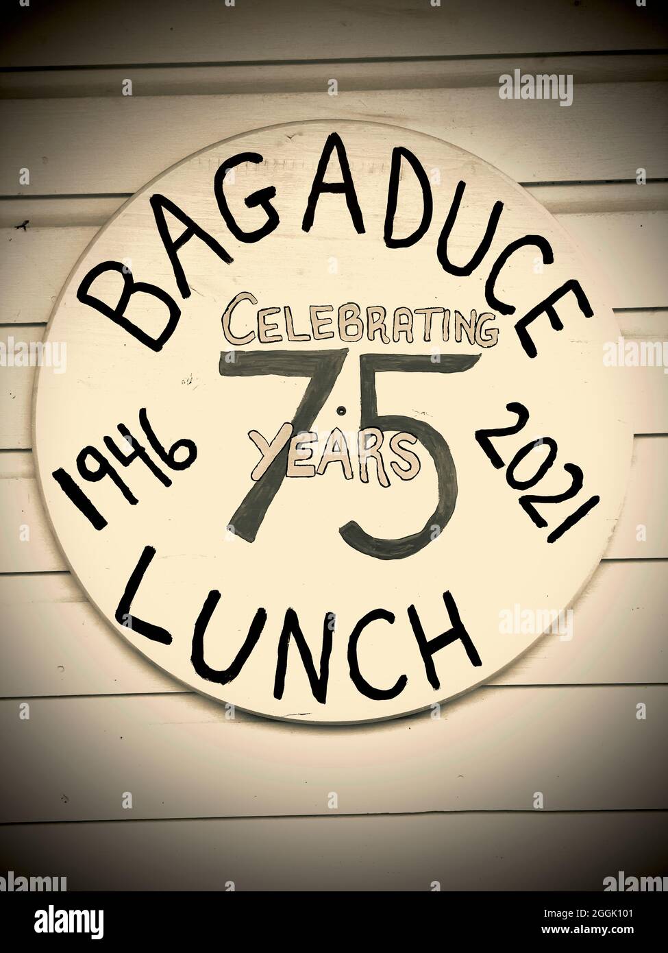 Bagaduce Lunch ist eine Low-Key-Baracke an der Straße, die Hummer- und Seafood-Gerichte anbietet. Es handelt sich um einen saisonalen Betrieb, der 1946 von Vangie und James Peahely gestartet wurde Stockfoto