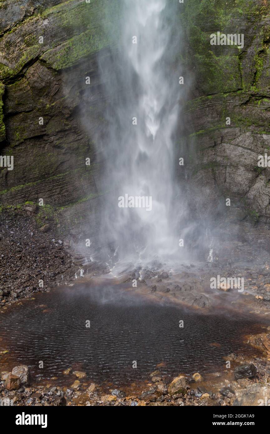 Detail des Wasserfalls Catarata del Gocta im Norden Perus Stockfoto