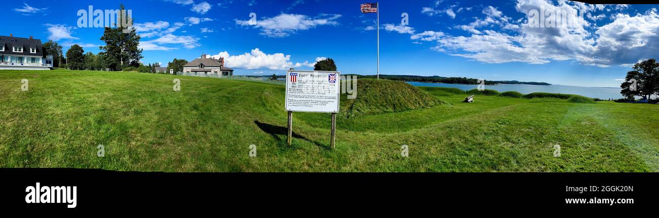Panoramablick auf Fort Madison wurde vom Staat Maine im Jahr 1940 erworben. Unter britischer Herrschaft auch als Fort George bekannt, Stockfoto