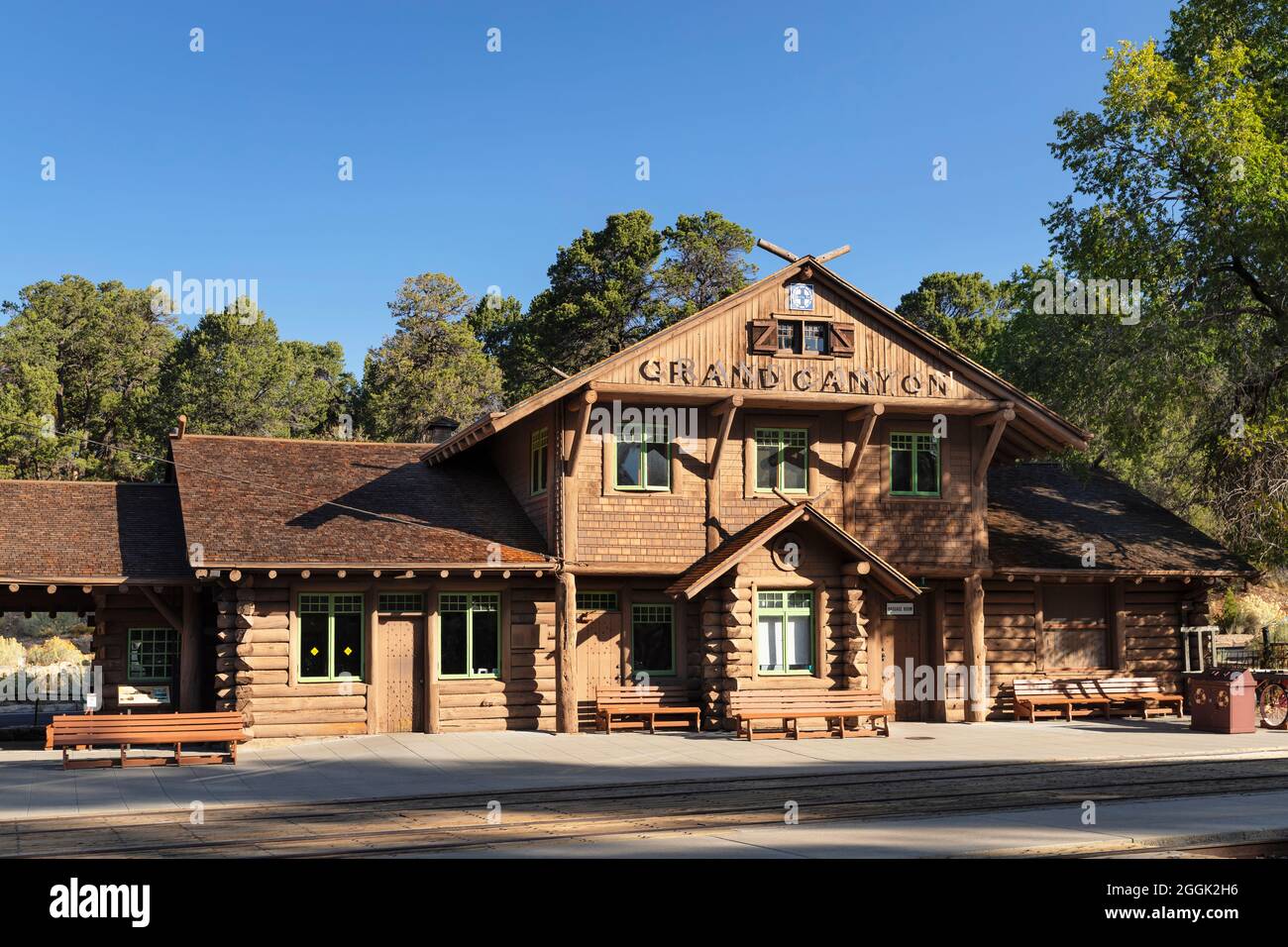 Grand Canyon Railway Depot, South Rim, Grand Canyon National Park, Arizona, USA Stockfoto