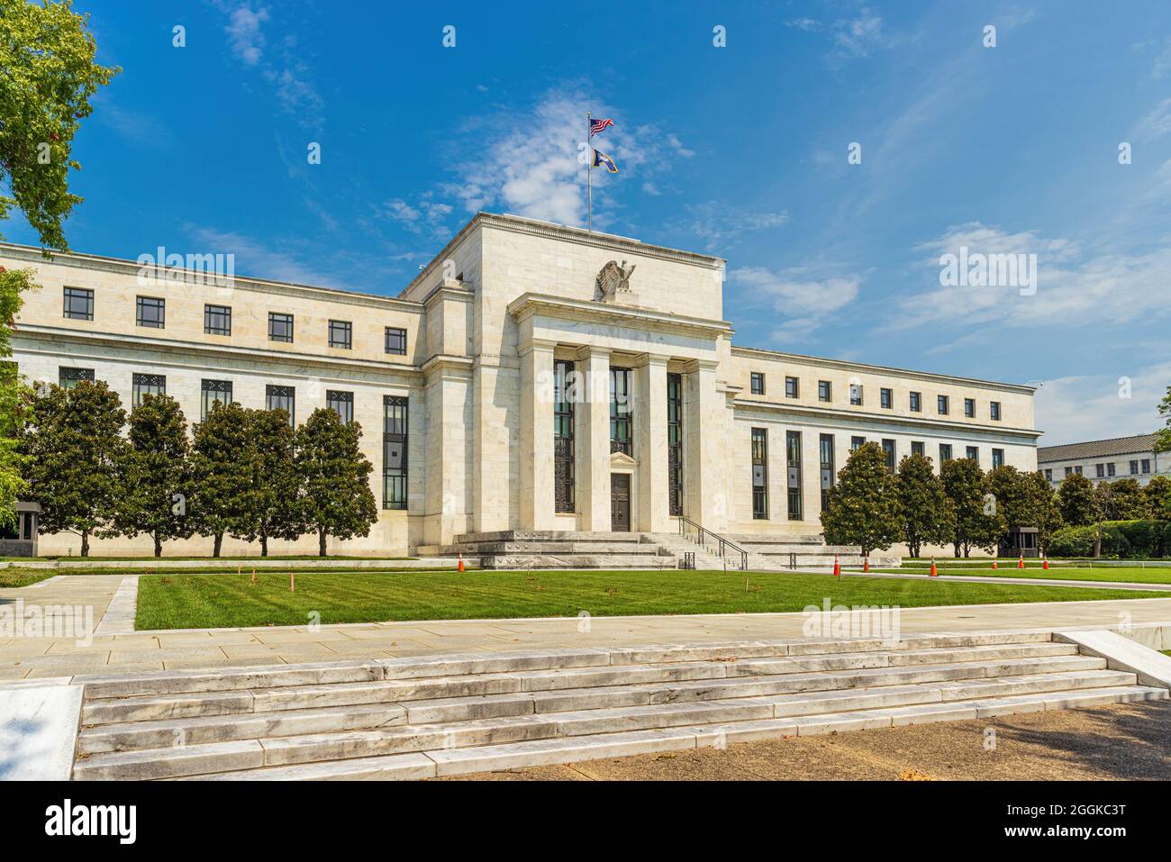 Ansicht des Hauptquartiers der Federal Reserve in Washington, D.C. Stockfoto