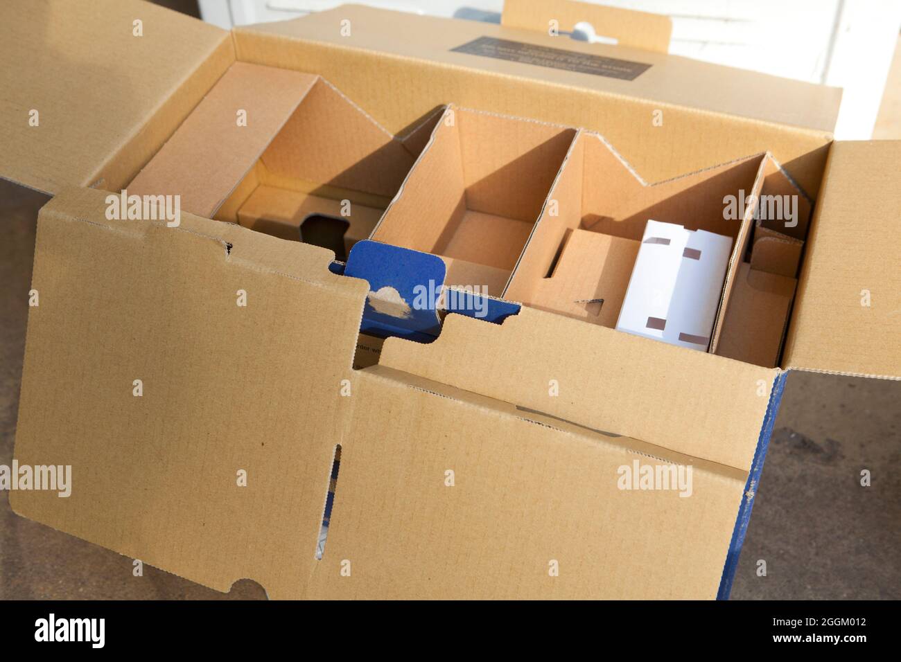 Kartonverpackung (recycelbare Verpackung) - USA Stockfoto