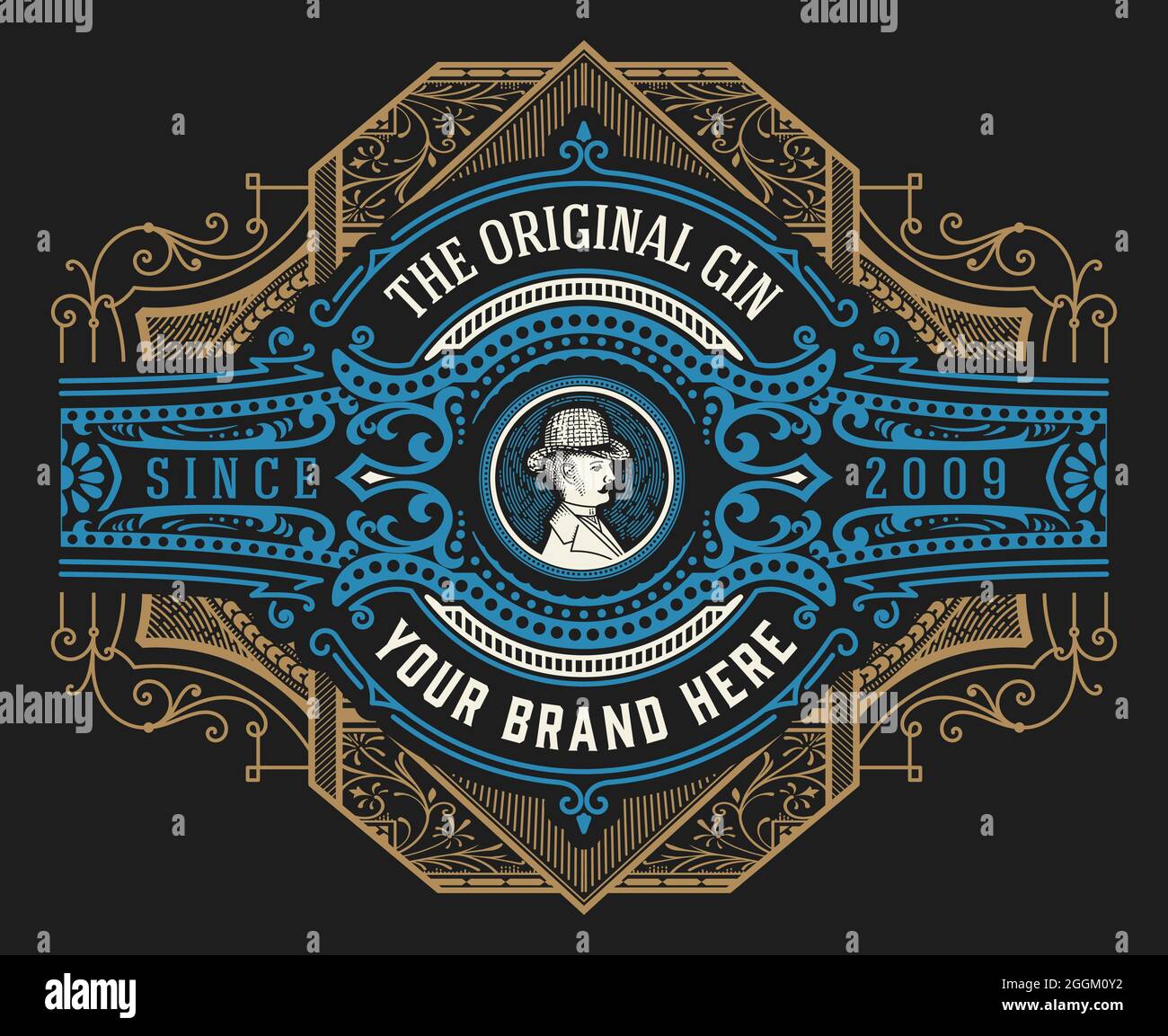 Whisky-Label mit alten Rahmen Stock Vektor