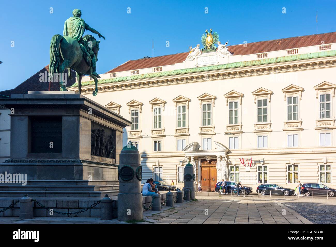 Wien, Palais Pallavicini am Josefsplatz, Denkmal von Joseph II. 01. Altstadt, Wien, Österreich Stockfoto