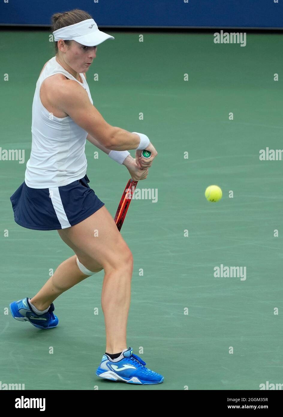 1. September 2021: Tamara Zidansek verliert gegen Aryna Sabalenka (BLR) 6-3, 6-1, bei den US Open, die im Billy Jean King Ntional Tennis Center in Flushing, Queens, New York/USA gespielt werden © Leslie Billman/Tennisclix/CSM Stockfoto