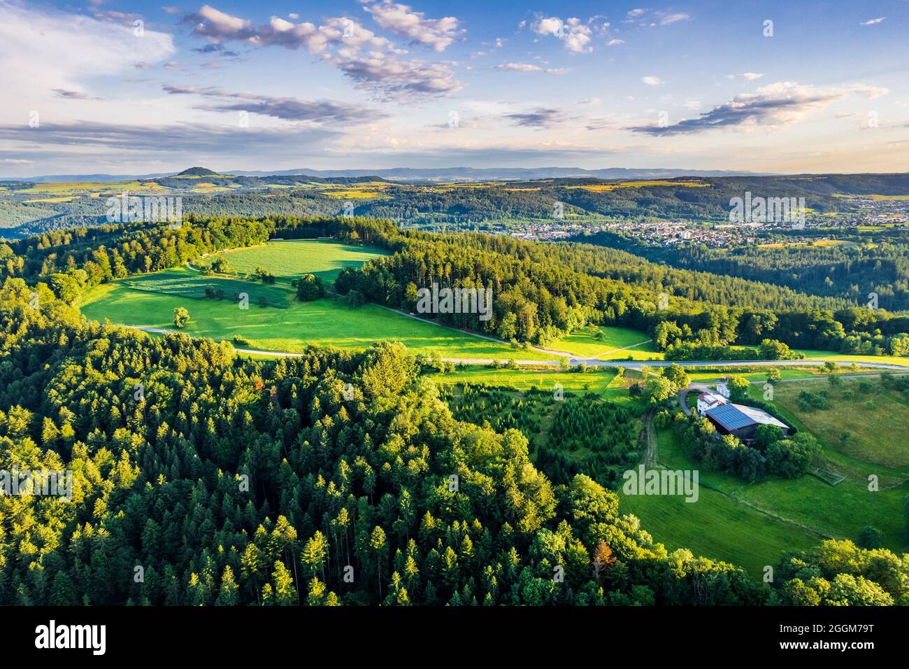 Drohnenbild, Schwäbischer Wald, Remstal, Baden-Württemberg, Deutschland Stockfoto