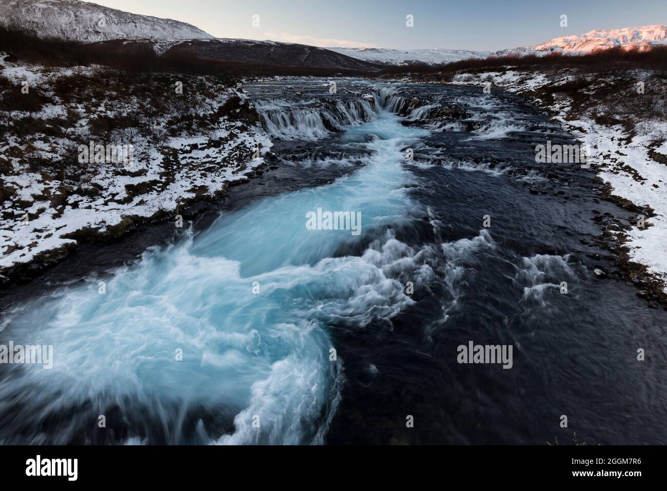 Bruarfoss in Island. Stockfoto