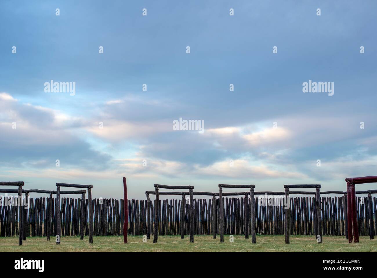 Deutschland, Sachsen-Anhalt, Pömmelte, Ringheiligtum, prähistorischer Kreisgraben, Auch bekannt als die deutsche Stonehenge Stockfoto