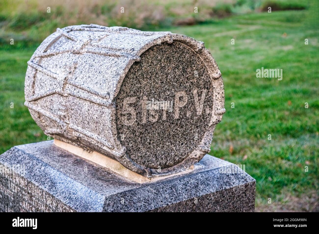 Das 51. Pennsylvania Regiment Monument am Antietam Creek im Antietam National Battlefield in Maryland. Stockfoto