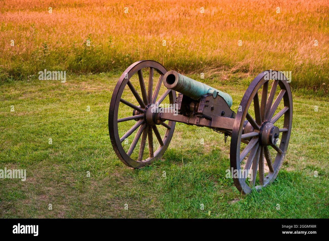 Eine Kanone am Antietam Creek im Antietam National Battlefield in Maryland. Stockfoto