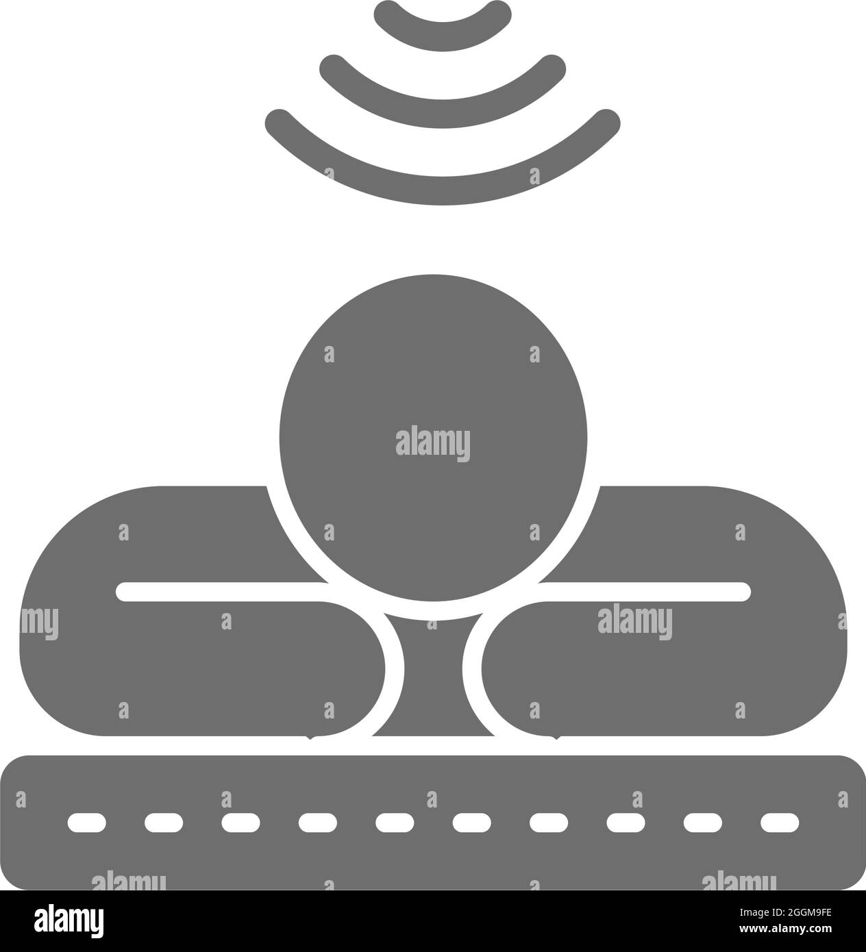 Röntgen, MRI-Scanner, Magnetresonanztomographie, graues Symbol für die medizinische Diagnostik. Stock Vektor