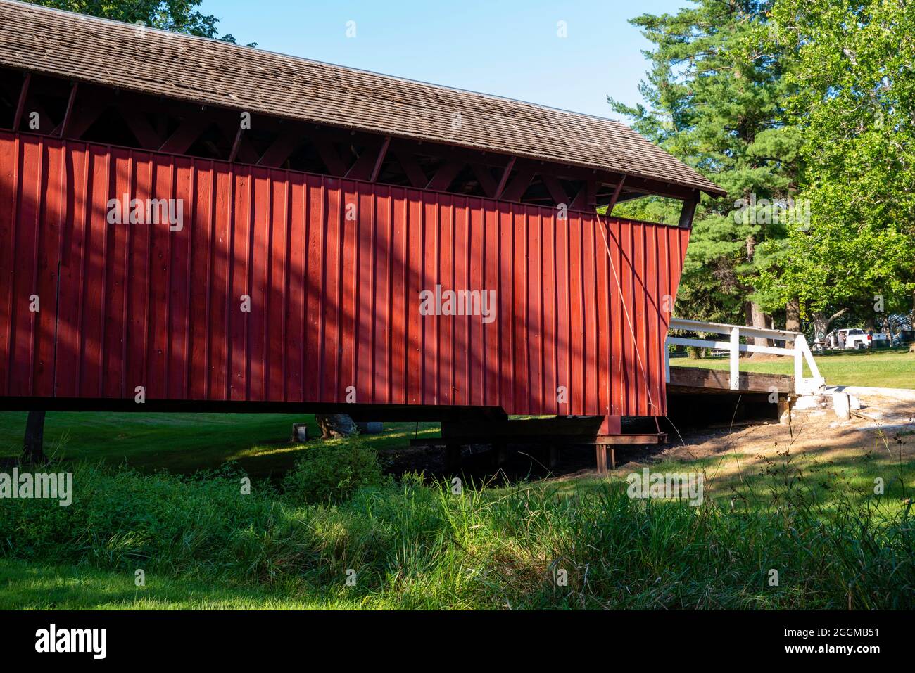 Cutler-Donahoe Bridge; Foto der Brücken von Madison County, Winterset, Iowa, USA. Stockfoto