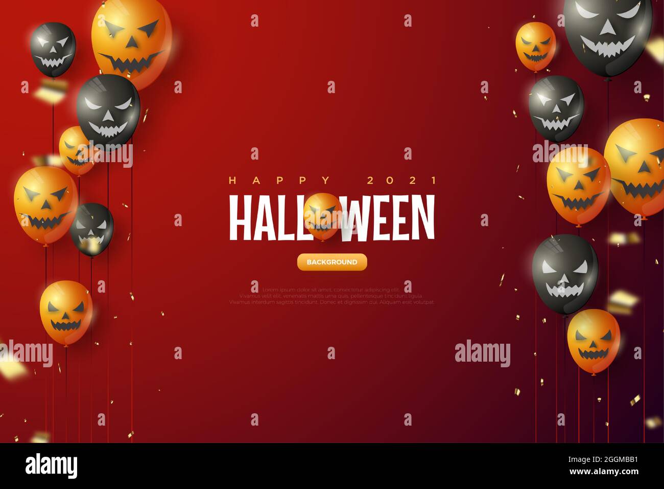 Halloween Ballon Rot Hintergrund Illustration Stock Vektor