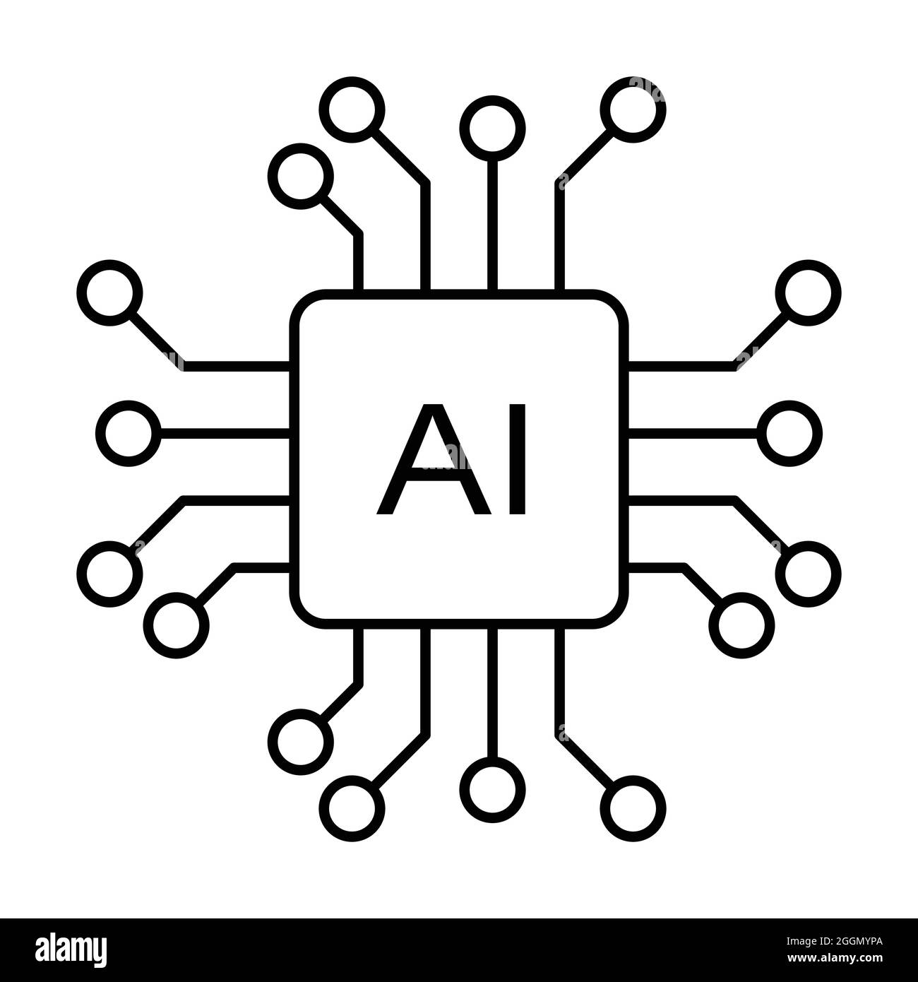 Knstliche Intelligenz KI-Prozessor Chip Vektor Symbol Symbol fr  Grafik-Design, Logo, Website, Social Media, mobile App, UI-Abbildung  Stock-Vektorgrafik - Alamy