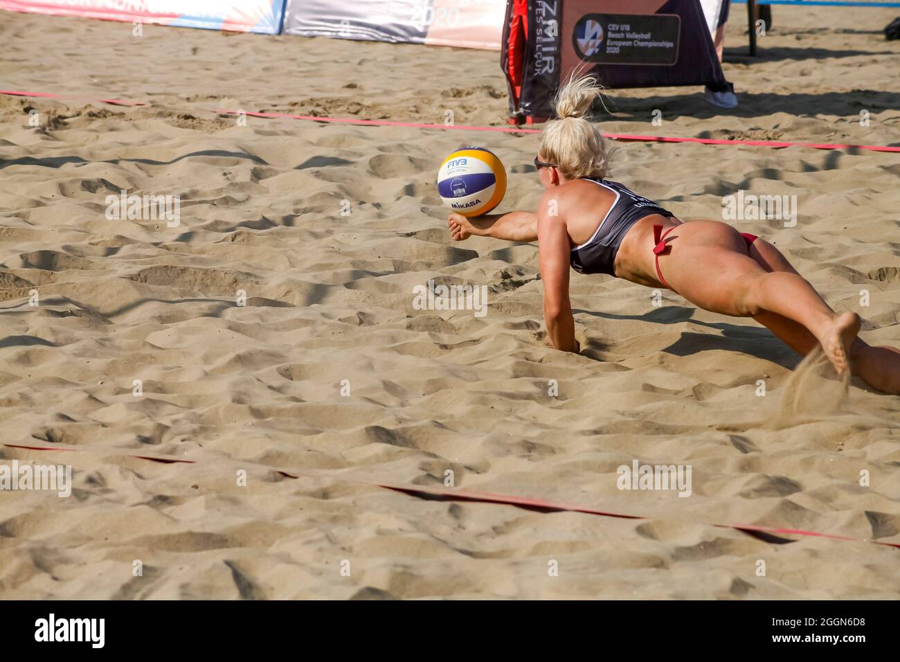 29-September-2020 Izmir-Türkei CEV U22 Beach Volleyball Europameisterschaft 2020 Stockfoto