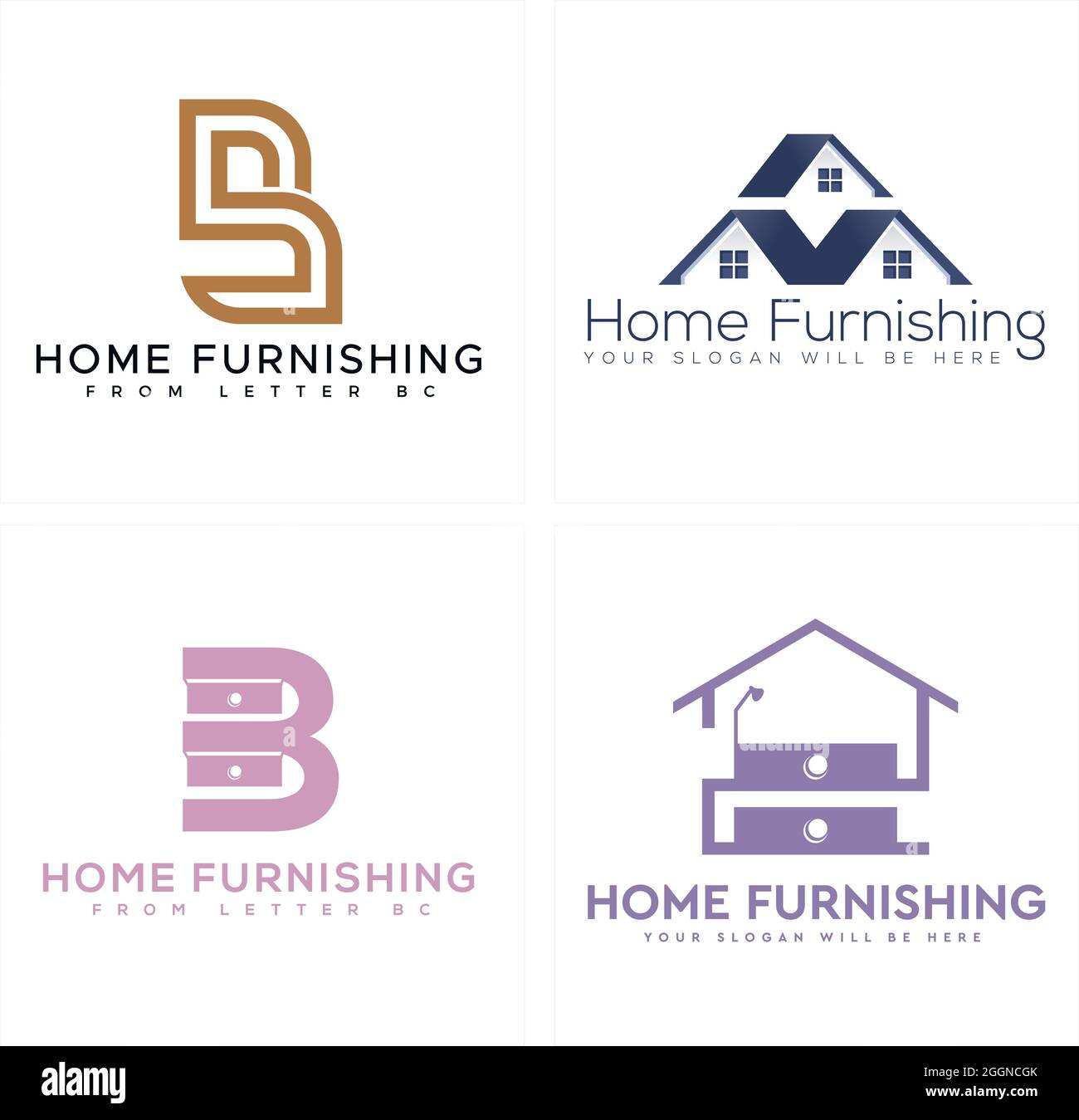 Wohnmöbel Innenausstattung Logo Design Stock Vektor