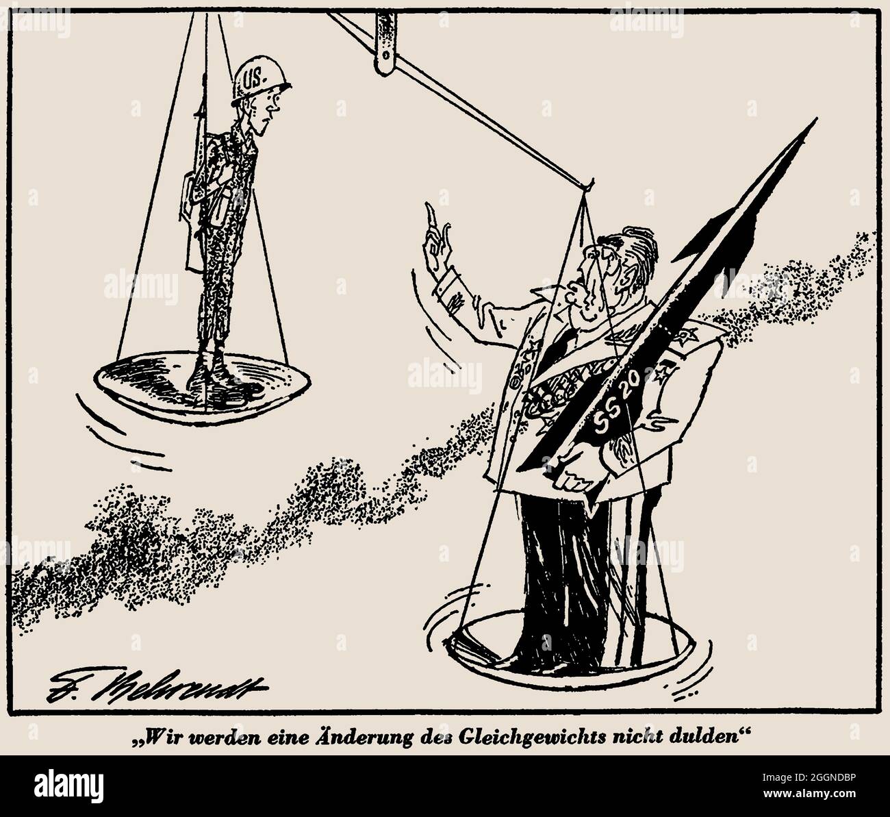 Wir werden keine Änderung des Gleichgewichts dulden. Museum: PRIVATE SAMMLUNG. Autor: FRITZ BEHRENDT. Stockfoto