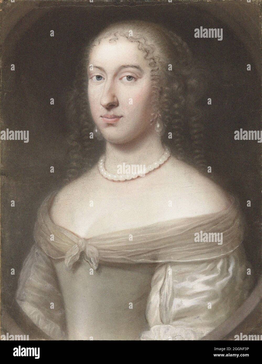 Porträt von Maria Theresia von Spanien (1638-1683), Königin Gemahlin von Frankreich und Navarra. Museum: Musée de l'Histoire de France, Château de Versailles. Autor: WALLERANT VAILLANT. Stockfoto